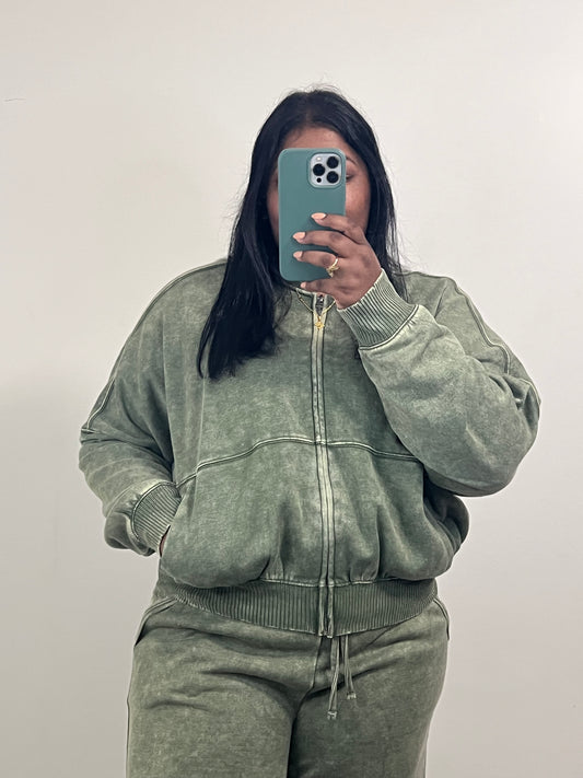 Mari Zip Up ( Olive )