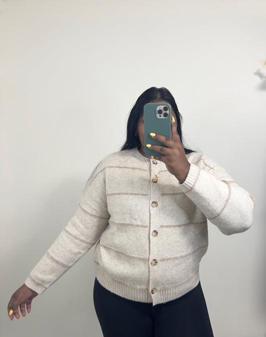 Caramel Stripes Cardigan