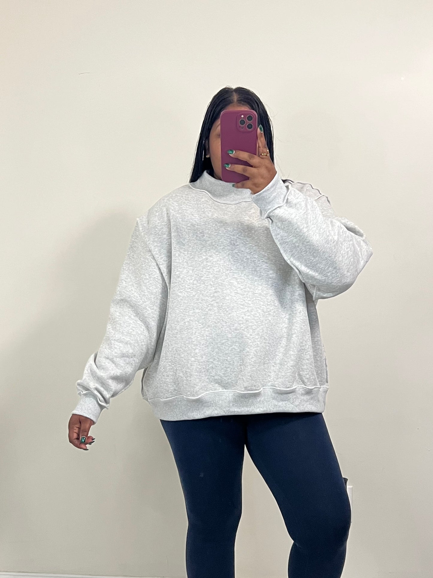Elsie Mock Neck (Grey)