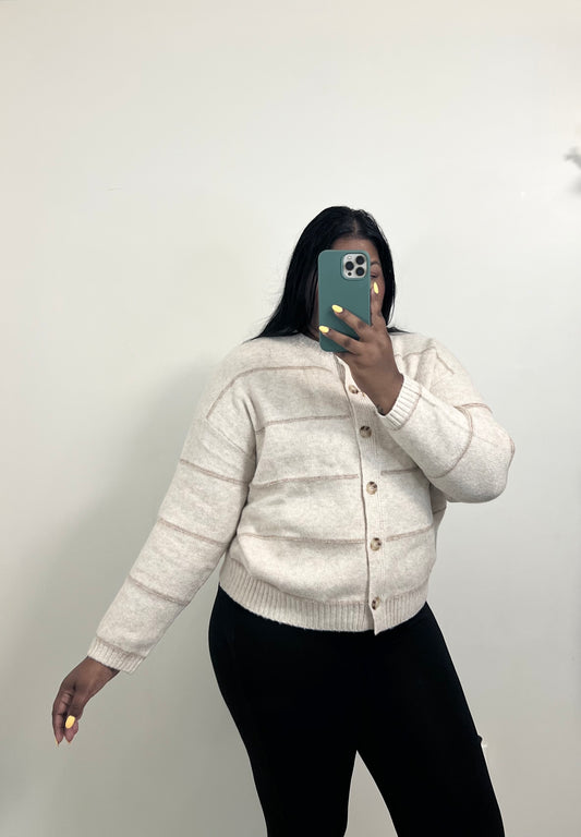 Caramel Stripes Cardigan