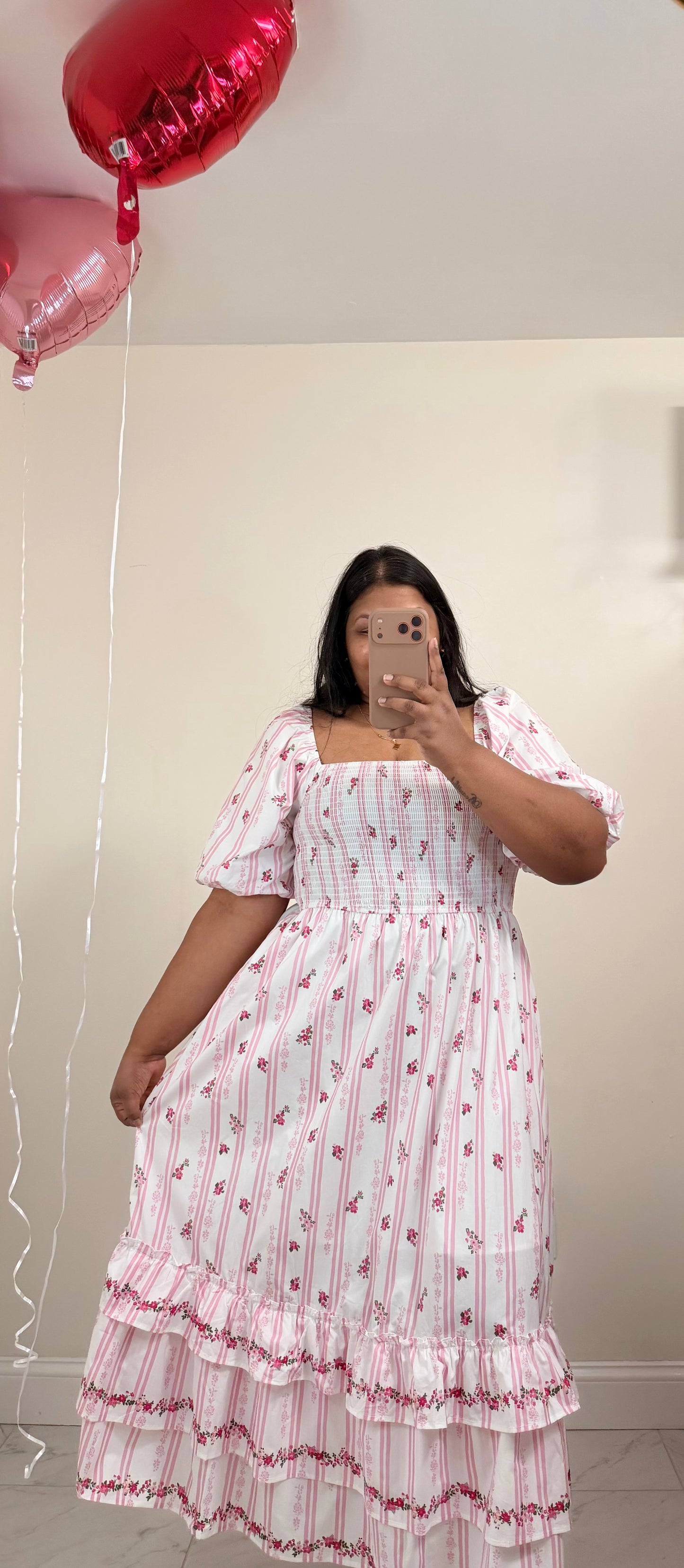 Flowers & Stripes Maxi Dress