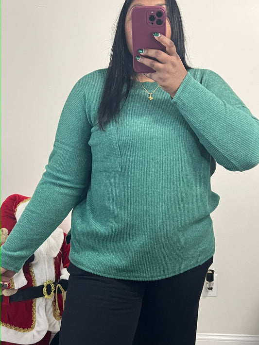 Arya Ribbed Top ( Green)