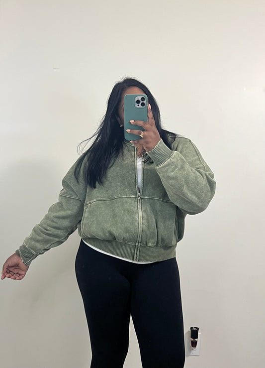 Mari Zip Up ( Olive )