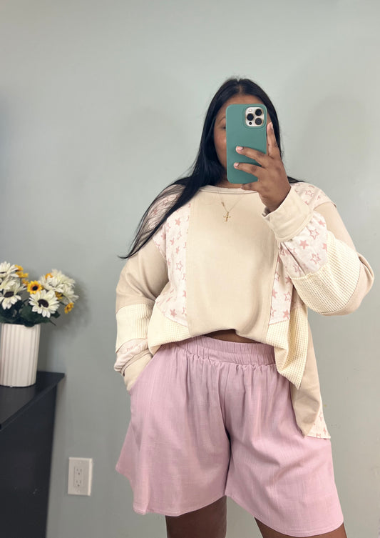 Pink Stars Pull Over